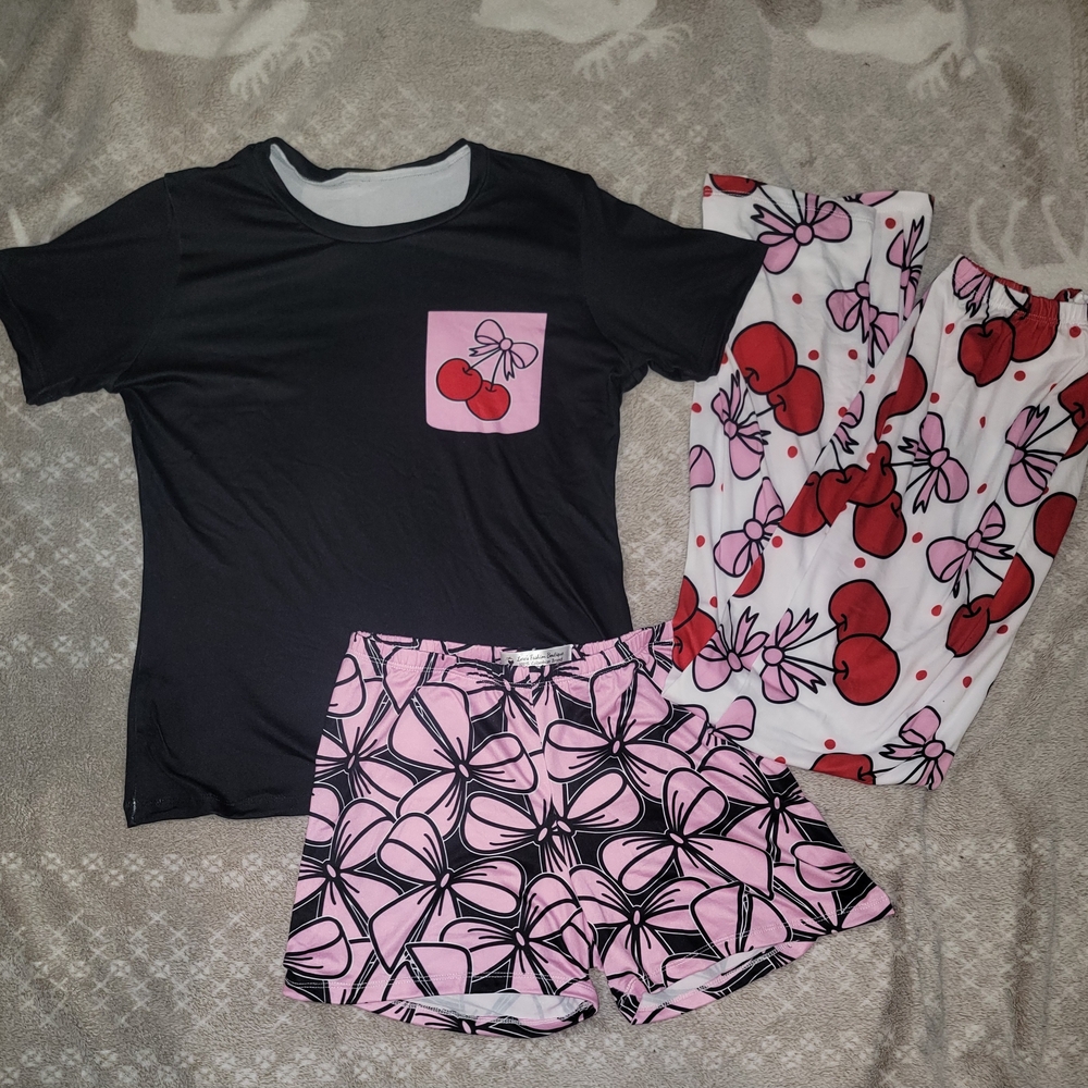 Cherry Print Pajama Set